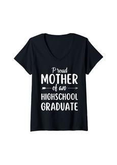 Isaac Mizrahi Womens Proud Mother of an Highschool graduate class of 2022 Gift V-Neck T-Shirt