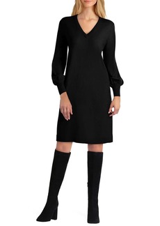 Isaac Mizrahi Womens V-Neck Above Knee Sweaterdress