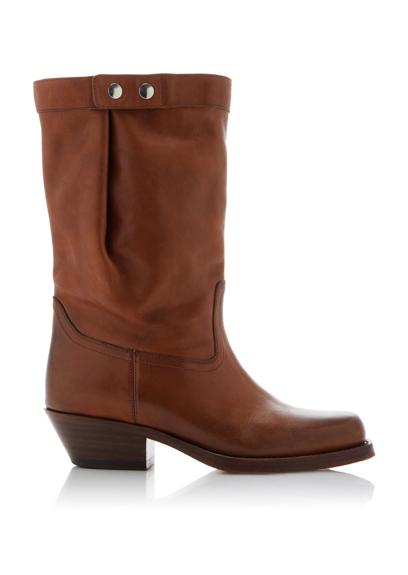 Isabel Marant Ademe Leather Western Boots - Brown - FR 37 - Moda Operandi