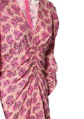 Isabel Marant Aliniza Gathered Floral Silk Mini Dress