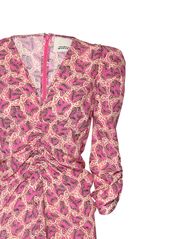 Isabel Marant Aliniza Gathered Floral Silk Mini Dress