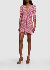 Isabel Marant Aliniza Gathered Floral Silk Mini Dress