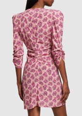 Isabel Marant Aliniza Gathered Floral Silk Mini Dress