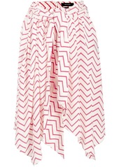 Isabel Marant asymmetric geometric-print silk skirt