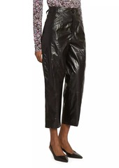 Isabel Marant Aude Faux-Leather Straight-Leg Crop Pants