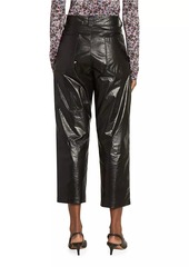 Isabel Marant Aude Faux-Leather Straight-Leg Crop Pants