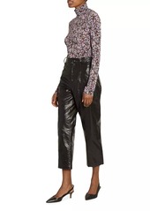 Isabel Marant Aude Faux-Leather Straight-Leg Crop Pants