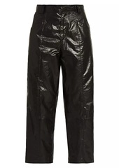 Isabel Marant Aude Faux-Leather Straight-Leg Crop Pants