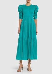Isabel Marant Bealisa Ruched Cotton Silk Maxi Dress