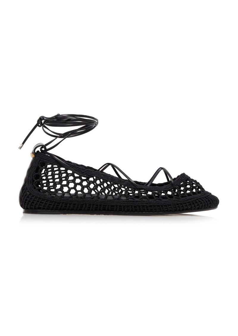 Isabel Marant Belina Lace-Up Knit Ballet Flats  - Black - FR 38 - Moda Operandi