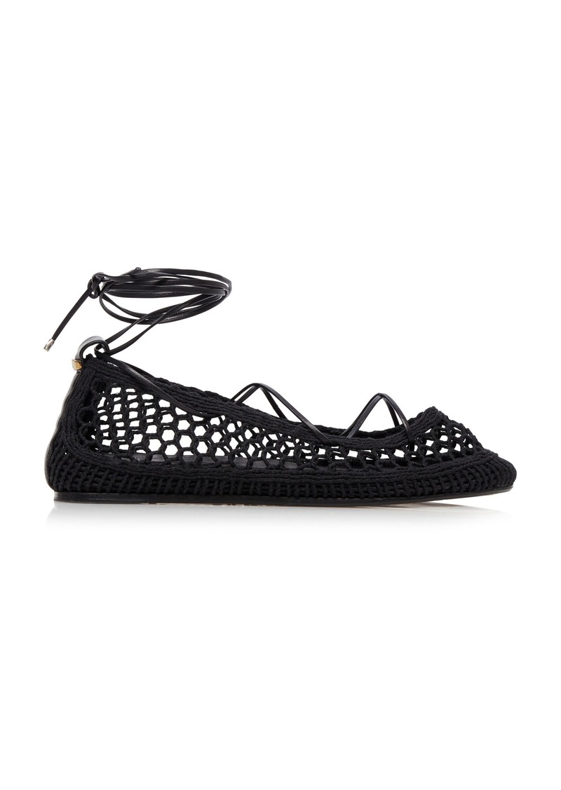 Isabel Marant Belina Lace-Up Knit Ballet Flats  - Black - FR 40 - Moda Operandi