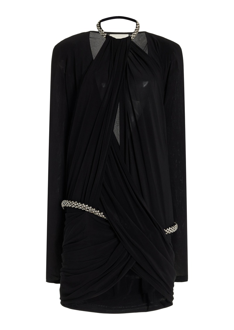 Isabel Marant Belindi Draped Jersey Mini Dress - Black - FR 40 - Moda Operandi