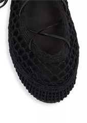 Isabel Marant Belna Crochet Ankle-Wrap Flats