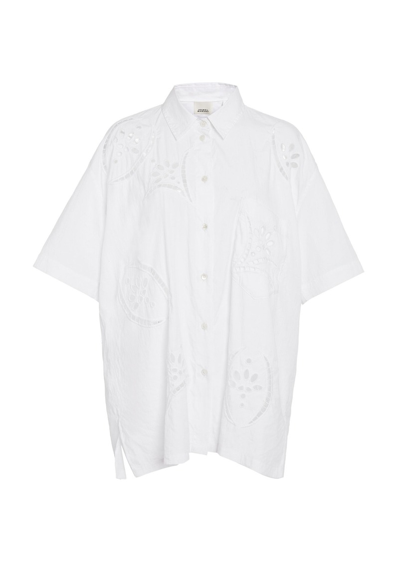 Isabel Marant Bilya Eyelet-Embroidered Poplin Shirt - White - FR 38 - Moda Operandi