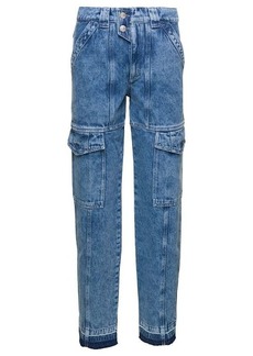 Isabel Marant Blue Denim Cargo Pants with Pockets in Cotton Woman