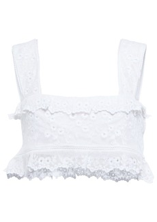 Isabel Marant Mecelia anglaise cotton and silk crop top
