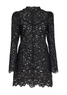 Isabel Marant Daphne Lace Ramie Mini Dress - Black - FR 36 - Moda Operandi