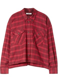 Isabel Marant Delora Cropped Checked Cotton-flannel Shirt