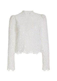 Isabel Marant Delphi Lace Ramie Top - White - FR 40 - Moda Operandi