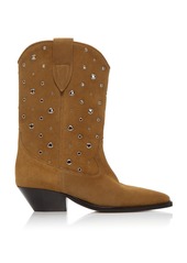 Isabel Marant Duerto Grommet-Embellished Suede Western Boots  - Tan - FR 41 - Moda Operandi