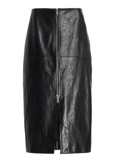 Isabel Marant Ediaz Leather Midi Skirt - Black - FR 34 - Moda Operandi