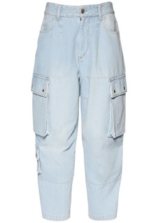 Isabel Marant Elore Cotton Wide Pants W/ Patch Pockets