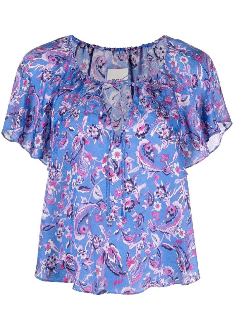 Isabel Marant floral-print short-sleeve blouse