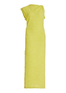 Isabel Marant Franzy Draped Jacquard Cotton-Blend Midi Dress - Yellow - FR 40 - Moda Operandi