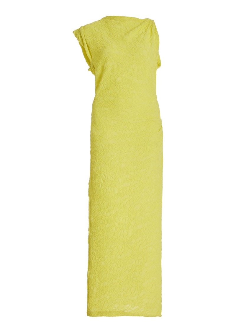 Isabel Marant Franzy Draped Jacquard Cotton-Blend Midi Dress - Yellow - FR 36 - Moda Operandi