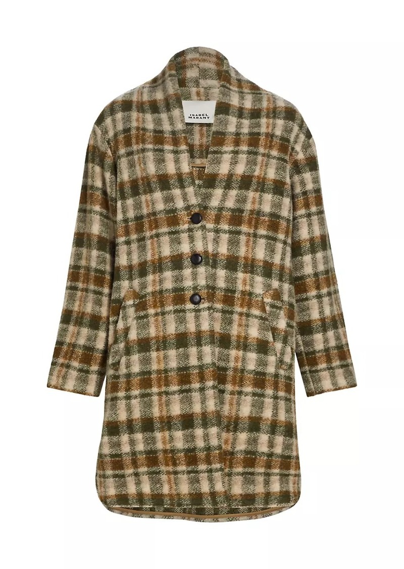 Isabel Marant Gabriel Check Wool-Blend Coat