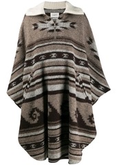 Isabel Marant geometric knit long poncho coat