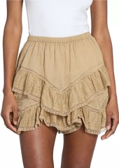 Isabel Marant Gisele Cotton Ruffle Miniskirt