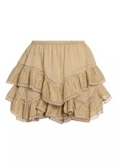 Isabel Marant Gisele Cotton Ruffle Miniskirt