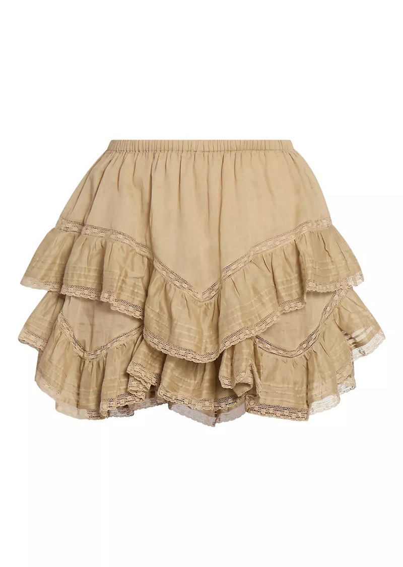 Isabel Marant Gisele Cotton Ruffle Miniskirt