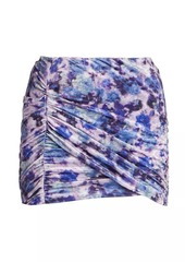 Isabel Marant Guilayo Floral-Print Velvet Miniskirt