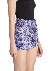 Isabel Marant Guilayo Floral-Print Velvet Miniskirt