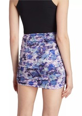 Isabel Marant Guilayo Floral-Print Velvet Miniskirt