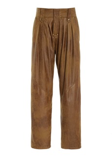 Isabel Marant Gwen Burnished Satin Straight-Leg Pants - Gold - FR 38 - Moda Operandi