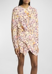 Isabel Marant Habla Floral Print Silk Wrap Dress