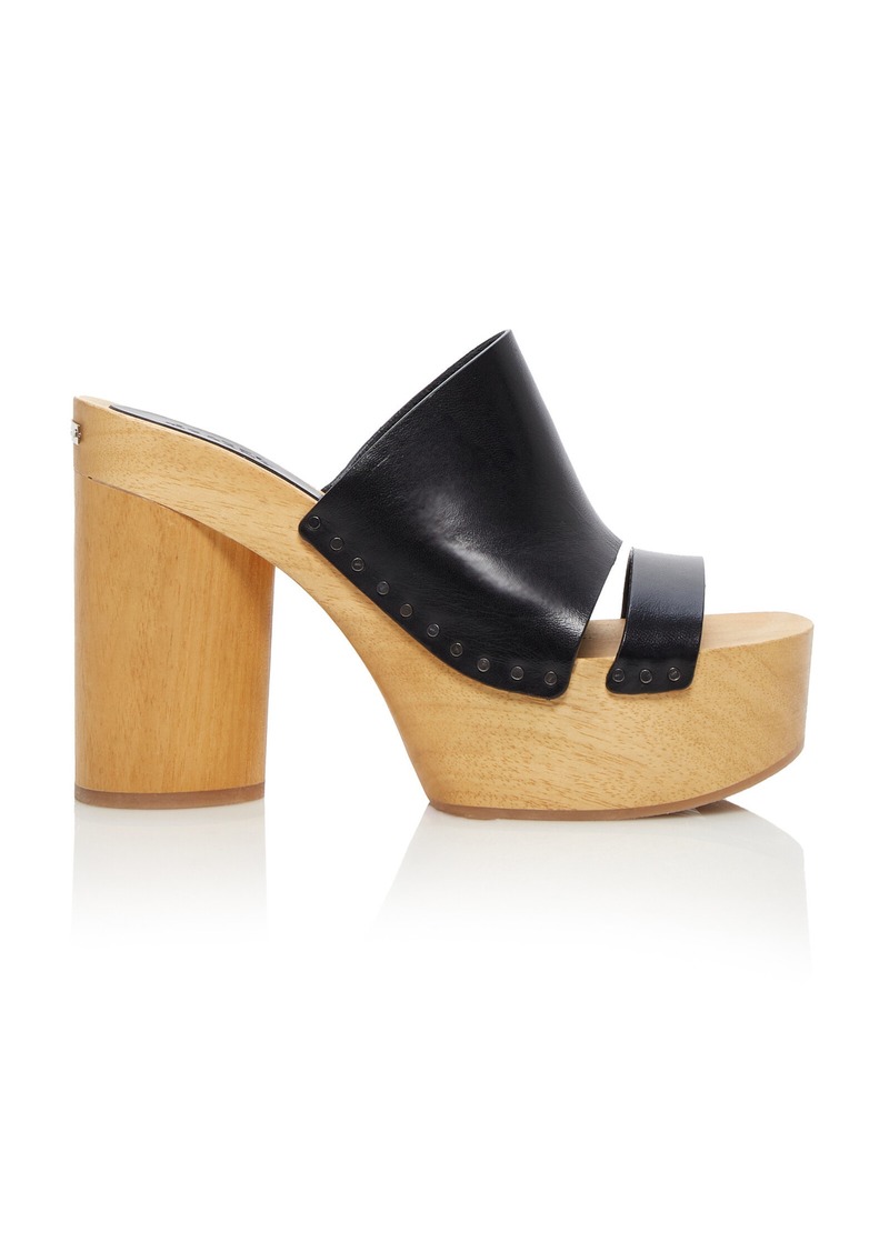 Isabel Marant Hyun Leather Platform Sandals - Black - FR 38 - Moda Operandi