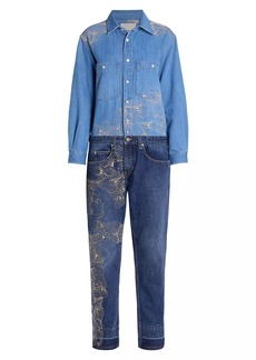 Isabel Marant Imane Pieced Denim Jumpsuit