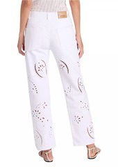 Isabel Marant Irina Eyelet Straight-Leg Jeans