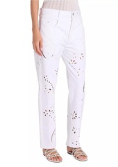 Isabel Marant Irina Eyelet Straight-Leg Jeans