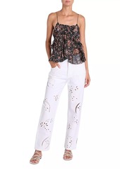 Isabel Marant Irina Eyelet Straight-Leg Jeans