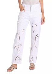 Isabel Marant Irina Eyelet Straight-Leg Jeans