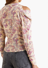 Isabel Marant - Torence cutout paisley-print silk-crepe blouse - Neutral - FR 34