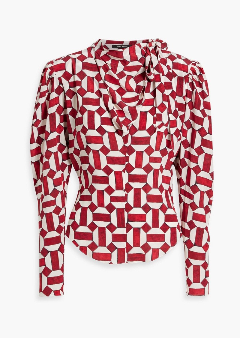 Isabel Marant - Afavallia printed silk-blend crepe de chine blouse - Red - FR 36