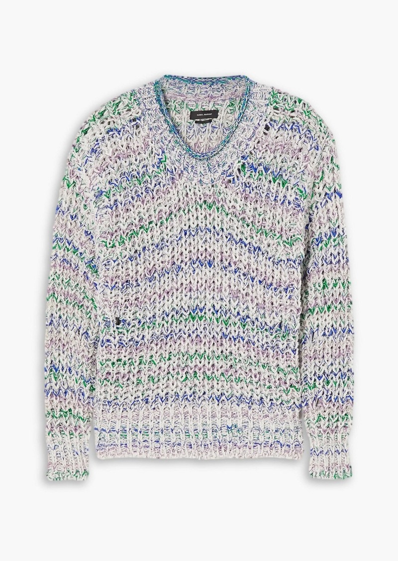 Isabel Marant - Allen metallic knitted sweater - Blue - FR 34