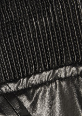 Isabel Marant - Amel ribbed knit-trimmed coated-silk mini skirt - Black - FR 34