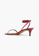 Isabel Marant - Aridee snake-effect leather sandals - Red - EU 38